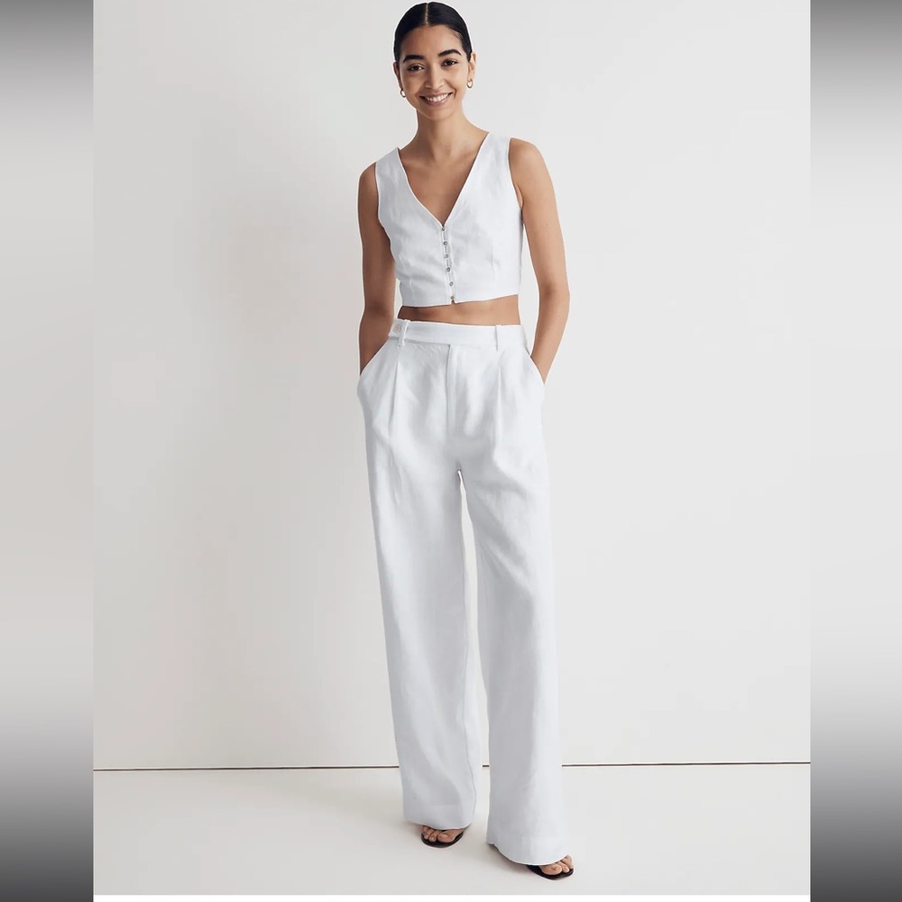 Madewell The Harlow Wide-Leg Pant in 100% Linen